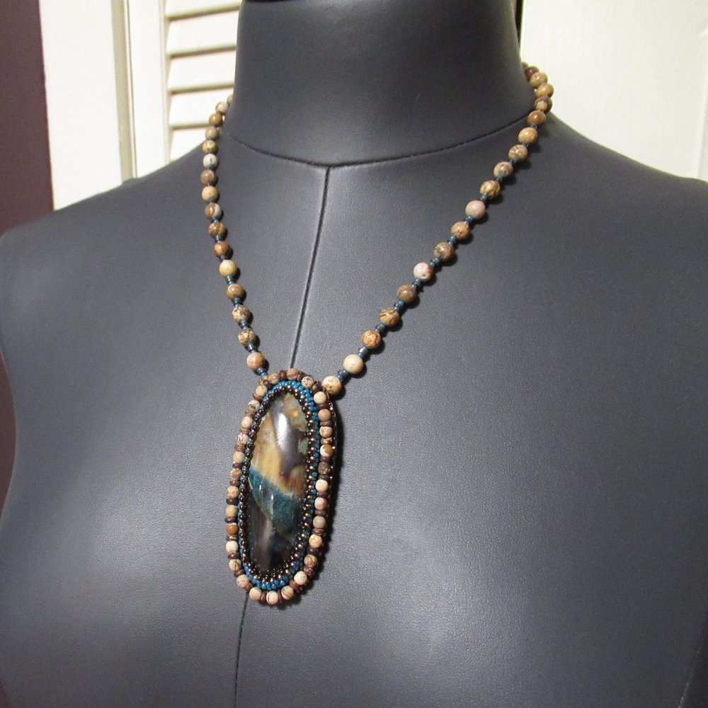 Artisan cabochon necklace